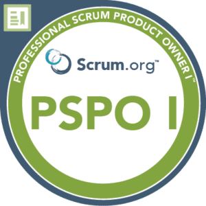 A badge for professional scrum product owner i