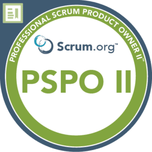 A badge for professional scrum product owner ii
